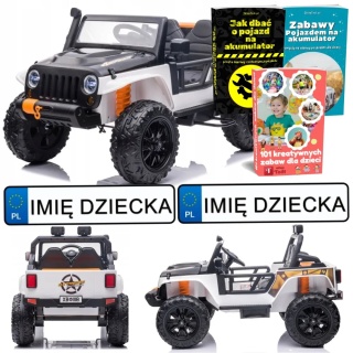 AUTO NA AKUMULATOR DLA DZIECKA JEEP DŻIP XB-1118 4X4 DO 100KG PILOT SKÓRA EVA LED