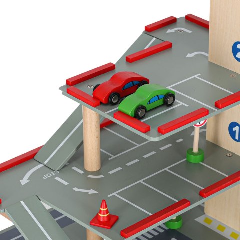 PARKING GARAŻ DREWNIANY 4 PIĘTROWY 2 AUTKA HELIKOPTER ZNAKI LULILO BENINO