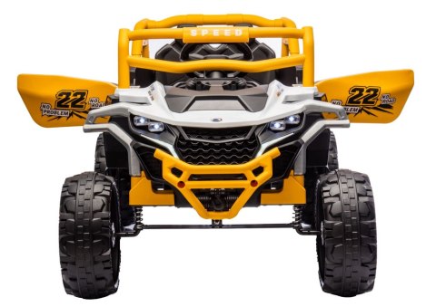SAMOCHÓD NA AKUMULATOR M1 4X4 ŚWIATŁA LED EVA PILOT SKÓRA MP3 BLUETOOTH