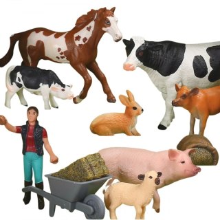 FIGURKI ZWIERZĄT SZCZĘŚLIWA FARMA 10EL DLA DZIECI EDUKACYJNA KREATYWNE