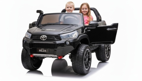 AUTO NA AKUMULATOR DLA 2 DZIECI TOYOTA HILUX LAKIER 4X4 PILOT EVA SKÓRA LED RADIO MP3
