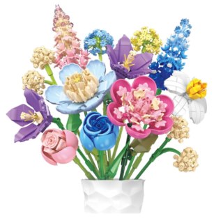 Klocki Konstrukcyjne Kwiaty Kolorowy Bukiet 880 el.