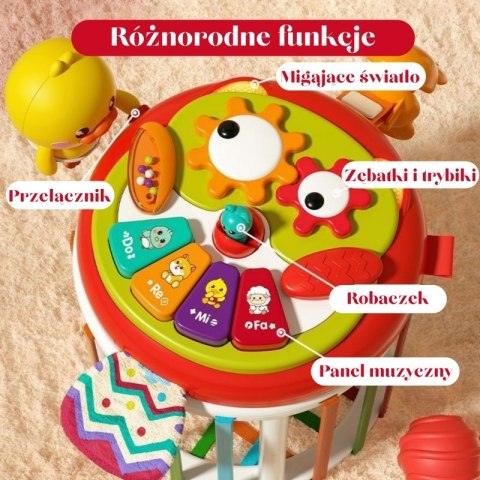 WALEC KOSTKA SENSORYCZNA INTERAKTYWNY BĘBENEK DLA DZIECI ROZWOJOWA