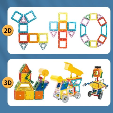 WOOPIE Klocki Magnetyczne 3D Pojazdy Zestaw 80el.