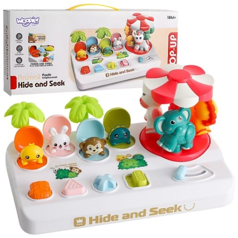 WOOPIE BABY Wyskakujące Zwierzątka Pop Up Karuzela Zabawka Interaktywna