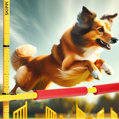 Zestaw Skippi - Hobby Horse Czarny i przeszkoda do skakania 135 cm