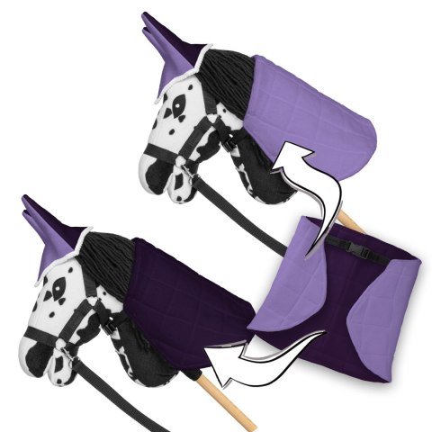 HOBBY HORSE ZESTAW KOŃ KARO-SROKATY DERKA NAUSZNIKI WRZOS KANTAR BŁĘKITNY