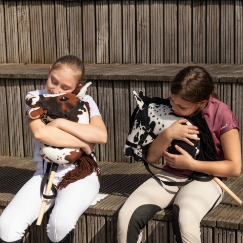 HOBBY HORSE ZESTAW KOŃ NA KIJU KARO-SROKATY DWA KANTARY BŁĘKITNE Z FUTERKAMI