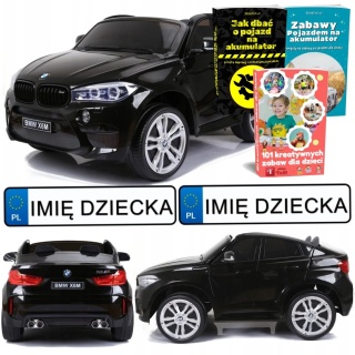 AUTO NA AKUMULATOR DLA 2 DZIECI BMW X6M 2X120W KOŁA EVA PILOT SKÓRA MP3 LED