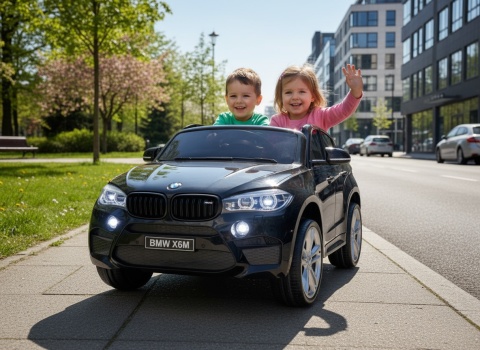 AUTO NA AKUMULATOR DLA 2 DZIECI BMW X6M 2X120W KOŁA EVA PILOT SKÓRA MP3 LED