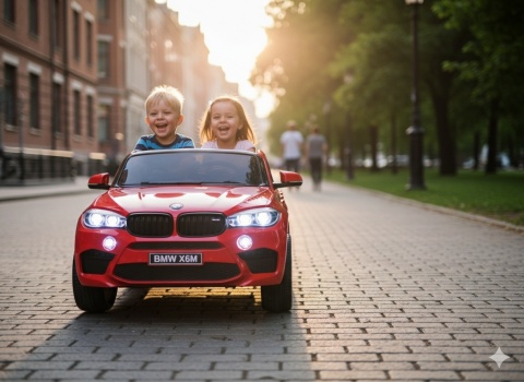 AUTO NA AKUMULATOR DLA DZIECKA BMW X6M 2X120W EVA PILOT SKÓRA MP3 LED
