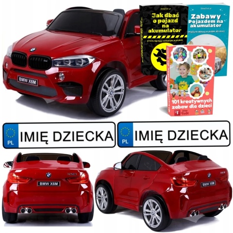 AUTO NA AKUMULATOR DLA DZIECKA BMW X6M LAKIER 2X120W EVA PILOT SKÓRA MP3