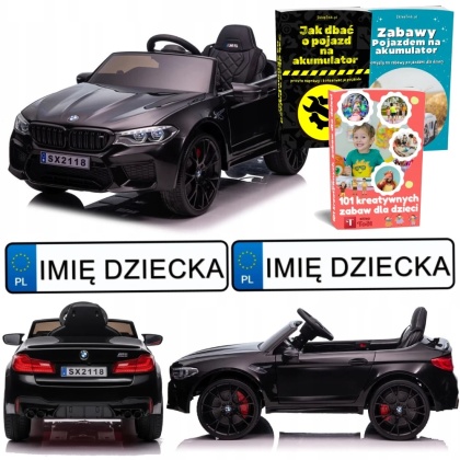 AUTO NA AKUMULATOR DLA DZIECKA BMW M5 LAKIER SKÓRA LED EVA PILOT MP3 USB