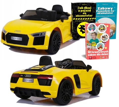 AUTO NA AKUMULATOR DLA DZIECKA R8 JJ2198 PILOT KOŁA EVA ŚWIATŁA LED SKÓRA