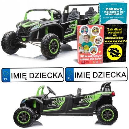 DUŻE AUTO NA AKUMULATOR TERENOWE BUGGY A033 DLA 4 DZIECI 4X150W 2X24V SKÓRA EVA KLUCZYKI MP3 RADIO