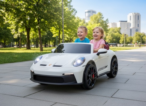SAMOCHÓD NA AKUMULATOR DLA 2 DZIECI PORSCHE 911 GT3 24V LAKIER EVA LED 2 SILNIKI