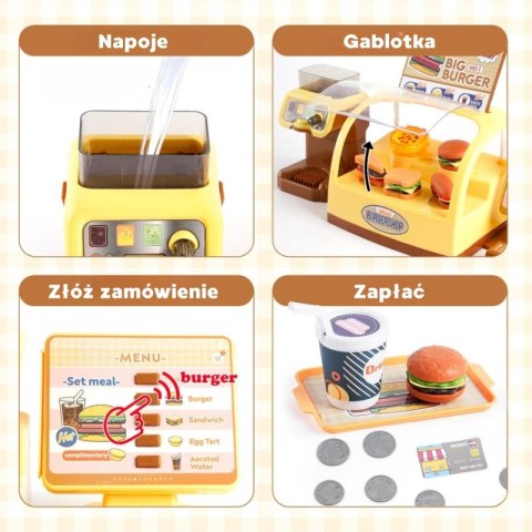 SKLEP DLA DZIECI RESTAURACJA STRAGAN BURGER AKCESORIA 25EL MONETY ZESTAW
