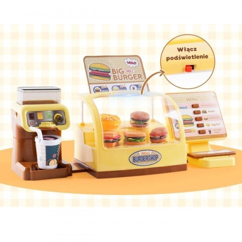 SKLEP DLA DZIECI RESTAURACJA STRAGAN BURGER AKCESORIA 25EL MONETY ZESTAW