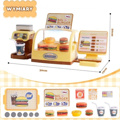 SKLEP DLA DZIECI RESTAURACJA STRAGAN BURGER AKCESORIA 25EL MONETY ZESTAW