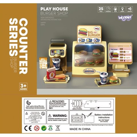 SKLEP DLA DZIECI RESTAURACJA STRAGAN BURGER AKCESORIA 25EL MONETY ZESTAW