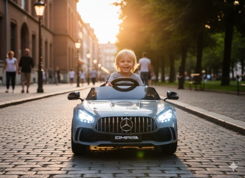 SPORTOWE AUTO NA AKUMULATOR DLA DZIECKA CABRIO MERCEDES GTR EVA LAKIER LED