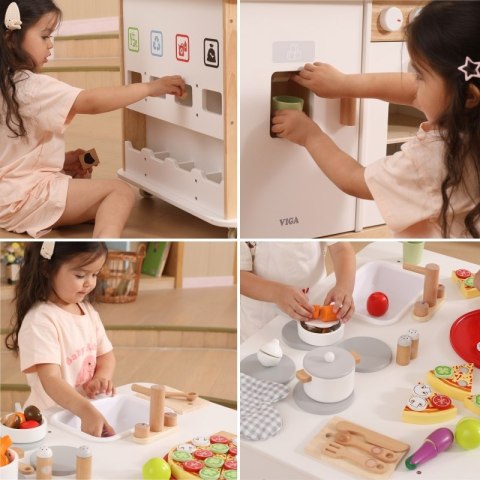 VIGA Centrum Domowe 3w1 z Akcesoriami - Nauka i Zabawa dla Dzieci