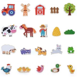 VIGA Magnetyczni Przyjaciele z Farmy 20 szt. Magnesów - Kreatywna Zabawa z Wiejskimi Zwierzątkami