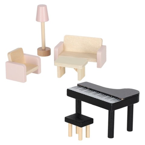 DUZY DREWNIANY DOMEK DLA LALEK RÓŻOWY 78CM ŚWIATŁA LED MEBELKI 3 POZIOMY