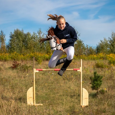 HOBBY HORSE DREWNIANA PRZESZKODA DO SKAKANIA SKIPPI REGULOWANA TORBA