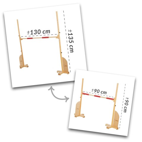 HOBBY HORSE DREWNIANA PRZESZKODA DO SKAKANIA SKIPPI REGULOWANA TORBA