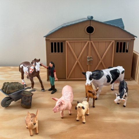 FIGURKI ZWIERZĄT SZCZĘŚLIWA FARMA 10EL DLA DZIECI EDUKACYJNA KREATYWNE