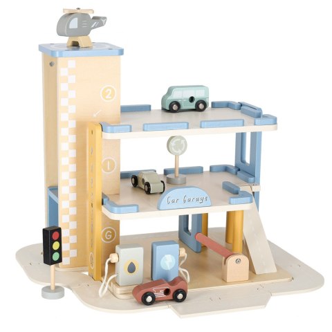 DREWNIANY PARKING GARAŻ PIĘTROWY SAMOCHODOWY AUTKA STACJA BENZYNOWA AKCESORIA