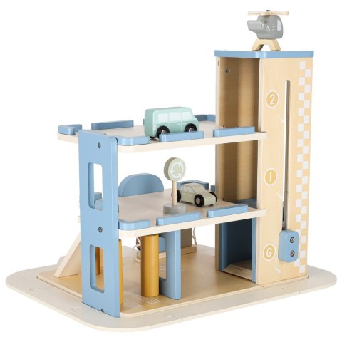 DREWNIANY PARKING GARAŻ PIĘTROWY SAMOCHODOWY AUTKA STACJA BENZYNOWA AKCESORIA