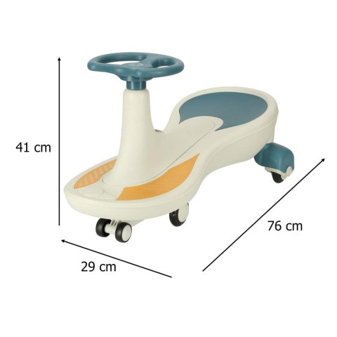 JEŹDZIK GRAWITACYJNY DLA DZIECI 76CM ŚWIECĄCE KOŁA LED MUZYKA MAX DO 100KG