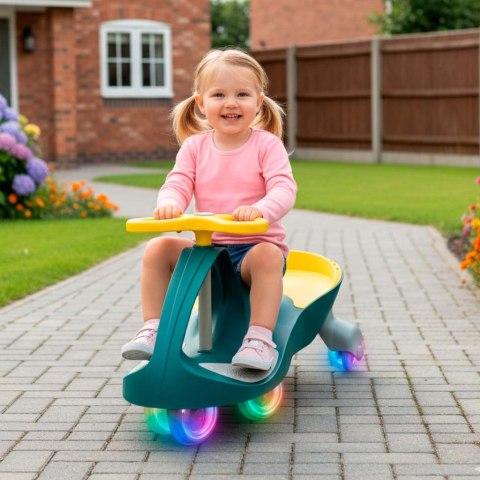 JEŹDZIK GRAWITACYJNY DLA DZIECI DO 80KG KAUCZUKOWE KOŁA ŚWIECĄCE LED