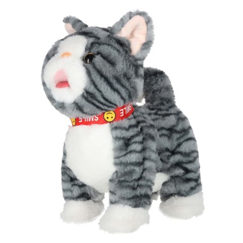 KOTEK INTERAKTYWNY NA SMYCZY MIAUCZY CHODZI RUSZA OGONEM REAGUJE NA DOTYK