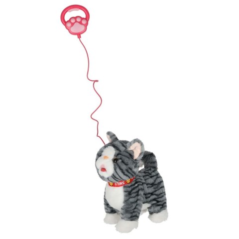 KOTEK INTERAKTYWNY NA SMYCZY MIAUCZY CHODZI RUSZA OGONEM REAGUJE NA DOTYK