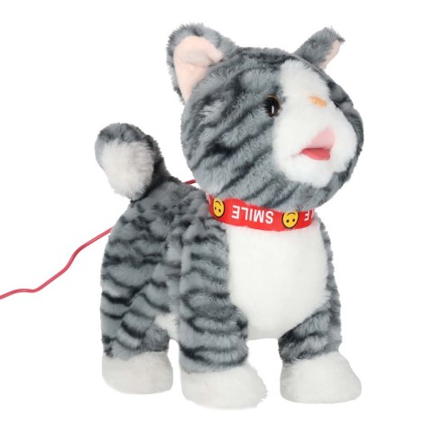 KOTEK INTERAKTYWNY NA SMYCZY MIAUCZY CHODZI RUSZA OGONEM REAGUJE NA DOTYK