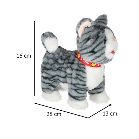 KOTEK INTERAKTYWNY NA SMYCZY MIAUCZY CHODZI RUSZA OGONEM REAGUJE NA DOTYK