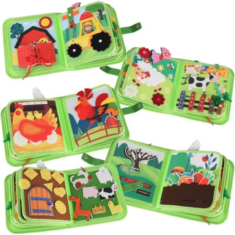 KSIĄŻECZKA SENSORYCZNA FILCOWA MANIPULACYJNA DLA MALUSZKA RUCHOME ELEMENTY