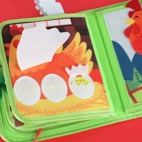 KSIĄŻECZKA SENSORYCZNA FILCOWA MANIPULACYJNA DLA MALUSZKA RUCHOME ELEMENTY