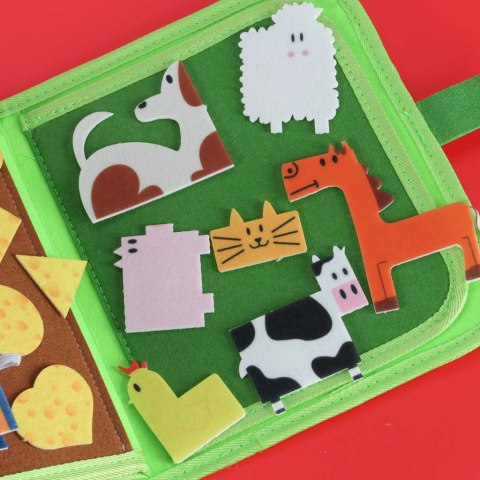 KSIĄŻECZKA SENSORYCZNA FILCOWA MANIPULACYJNA DLA MALUSZKA RUCHOME ELEMENTY