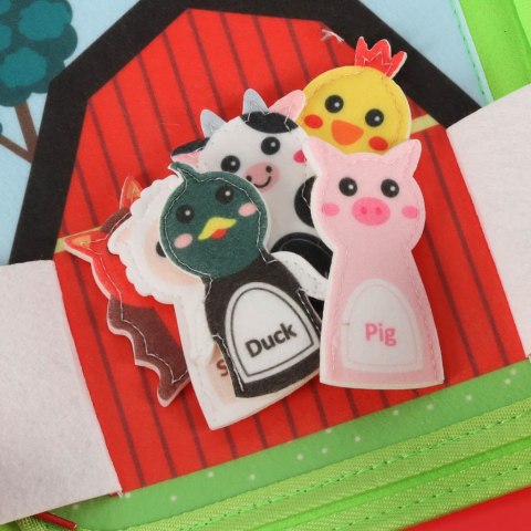 KSIĄŻECZKA SENSORYCZNA FILCOWA MANIPULACYJNA DLA MALUSZKA RUCHOME ELEMENTY