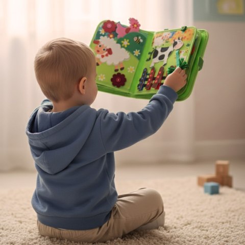 KSIĄŻECZKA SENSORYCZNA FILCOWA MANIPULACYJNA DLA MALUSZKA RUCHOME ELEMENTY