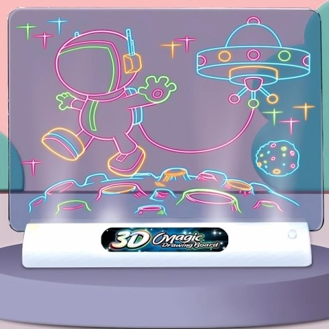 MAGNETYCZNA TABLICA 3D PODŚWIETLENIE LED DO RYSOWANIA EDUKACYJNA DLA DZIECI