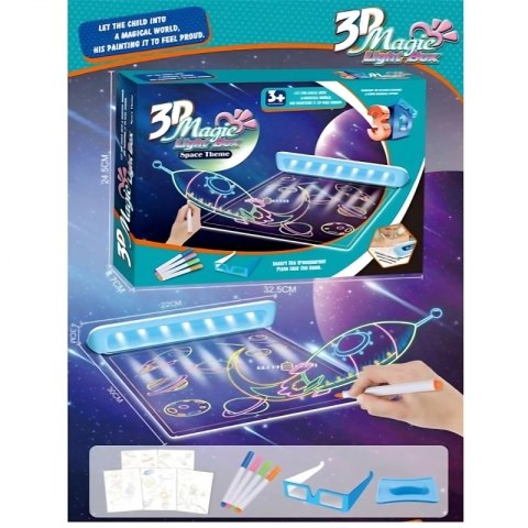 MAGNETYCZNA TABLICA 3D PODŚWIETLENIE LED DO RYSOWANIA EDUKACYJNA DLA DZIECI