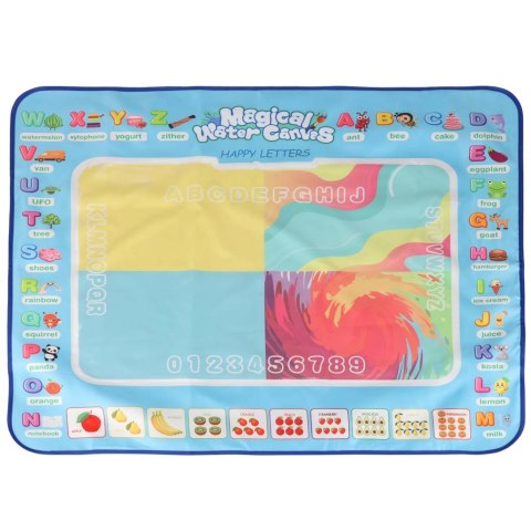 DUŻA MATA WODNA 100X80CM DO MALOWANIA RYSOWANIA WODĄ MAZAKI SZABLONY WAŁEK