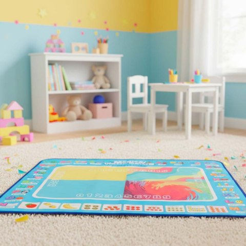 DUŻA MATA WODNA 100X80CM DO MALOWANIA RYSOWANIA WODĄ MAZAKI SZABLONY WAŁEK