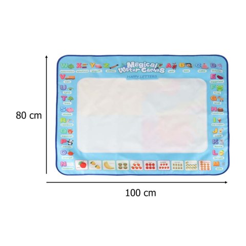 DUŻA MATA WODNA 100X80CM DO MALOWANIA RYSOWANIA WODĄ MAZAKI SZABLONY WAŁEK