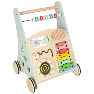 DREWNIANY PCHACZ CHODZIK EDUKACYJNY DLA DZIECKA LICZYDŁO SORTER KLOCKI CYMBAŁKI